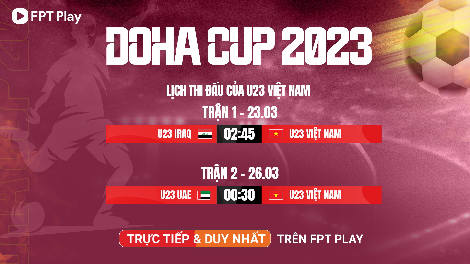 Lịch thi đấu Doha Cup 2023